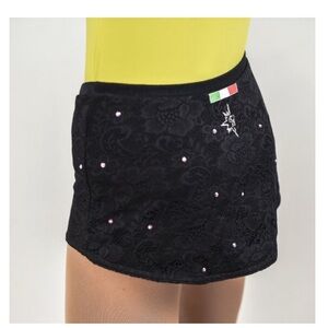 Black Lace Skirt with Sequin Accents figure skating